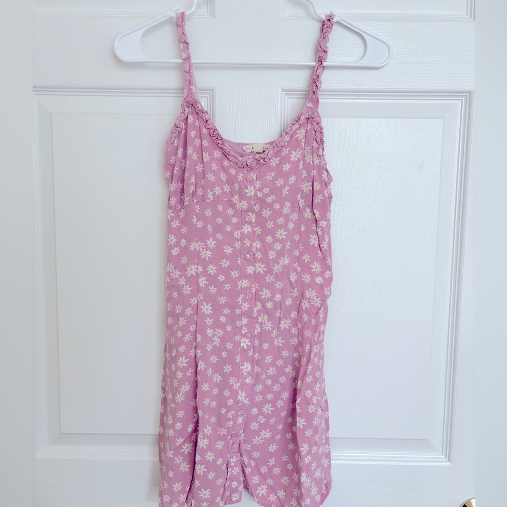 PacSun LA Hearts Ruffle Mini Dress in XS, pink / lavender
